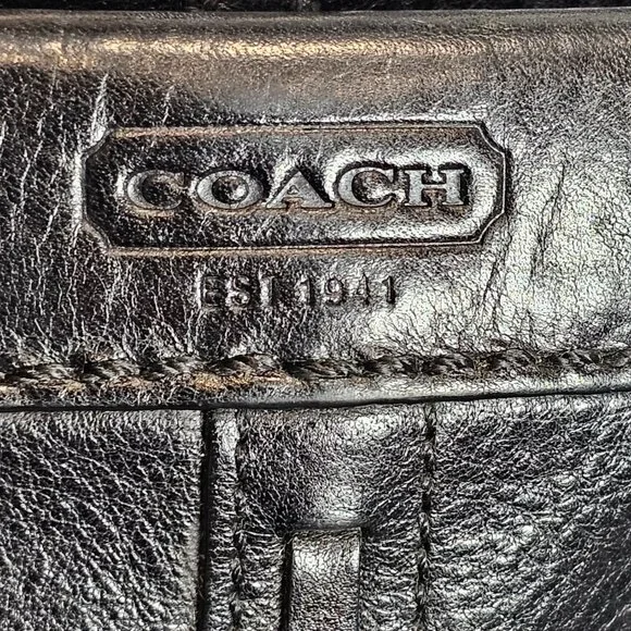 Coach Hamptons Leather Shoulder Bag Black Braided Strap Tassel Vintage - Picture 16 of 16